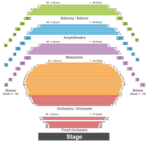National Arts Centre Seating Chart